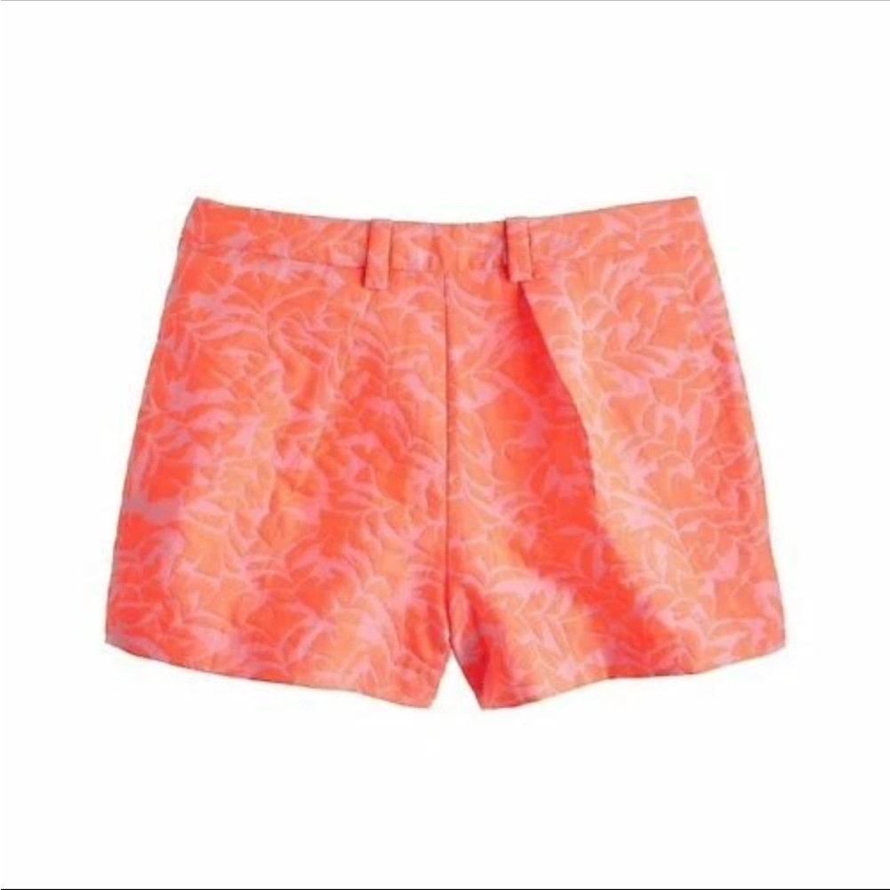 JCrew Bright Neon Coral Jacquard Shorts